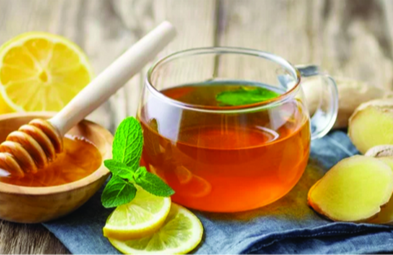 چای لیمو عسل زنجبیل